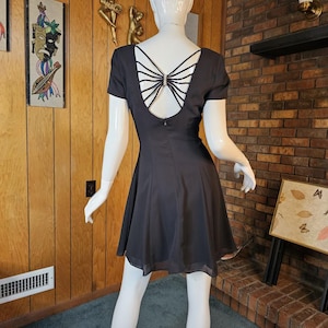 backless spiderweb dress SHEIN EZwear Women Summer Solid Color Backless Spider Web Hollow Out Side  Slit Hem Maxi Slip Dress, Black Halloween Dress