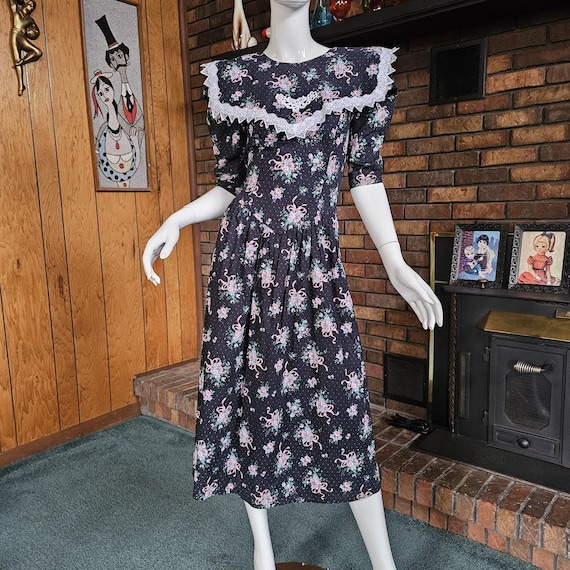 Vintage 80s Eber Sissy Pink Ribbon Bouquet Princess Waist