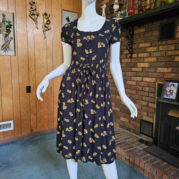 90s grunge dress Vintage Babydoll Reality Bites Preppy Punk Floral Day Tea XS/S Vintage Y2K Mini Dress Sz