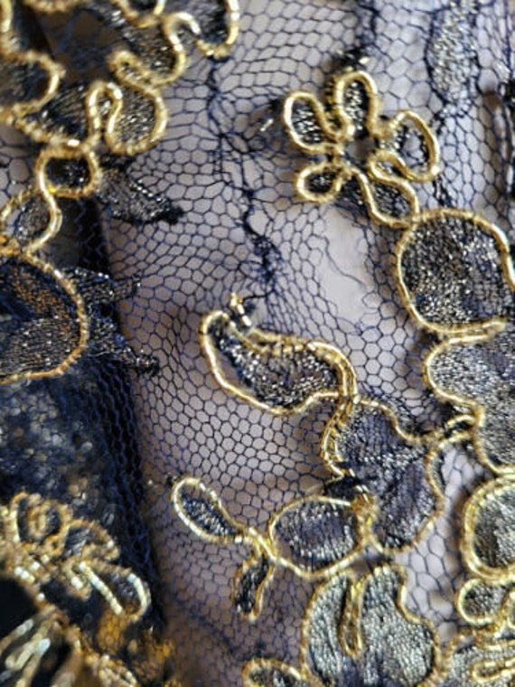 Vintage 80s Lillie Rubin Dynasty Gold Embroidered… - image 5