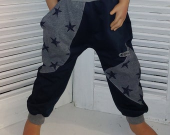 Baggypant Hose Sterne  gr.86-140 Zipfelzauber Handmade Baggypant Pumphose Mädchen Jungen  Cool Jogger Jogging lässig Jeans modern