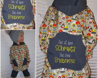 Softshelljacke Jacke Kinder Bagger Baufahrzeuge beige Grau