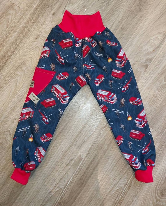 Softshellhose Hose matschhose Mädchen jungen feuerwehr blau rot regenhose  zipfelzauber pumphose outdoor feuerwehrauto