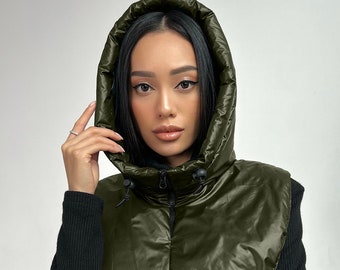 Cagoule Zippée Femme Double Capuche - Manteau Léger Coupe-vent Pour Automne Et Hiver - Style Streetwear