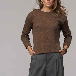Wool Mohair Sweater, Relaxed Fit Knit Jumper, Soft Warm Alpaca Pullover, Elegant Minimalist Sweater, Sustainable Knitwear for Women