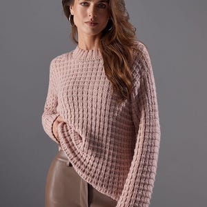 Handmade Alpaca Wool Sweater – Loose Fit Pullover, Warm Knit Jumper, Cozy Winter Women&#39;s Clothing, Gift for Her