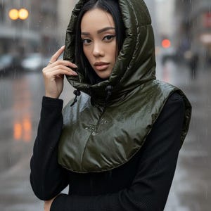 Hooded scarf, Waterproof hooded cowl, Windproof hood cowl, Hooded collar, Snood hood for women, Neck Warmer