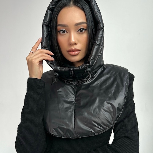 Margarines hooded scarf マフラー black Margarines hooded scarf