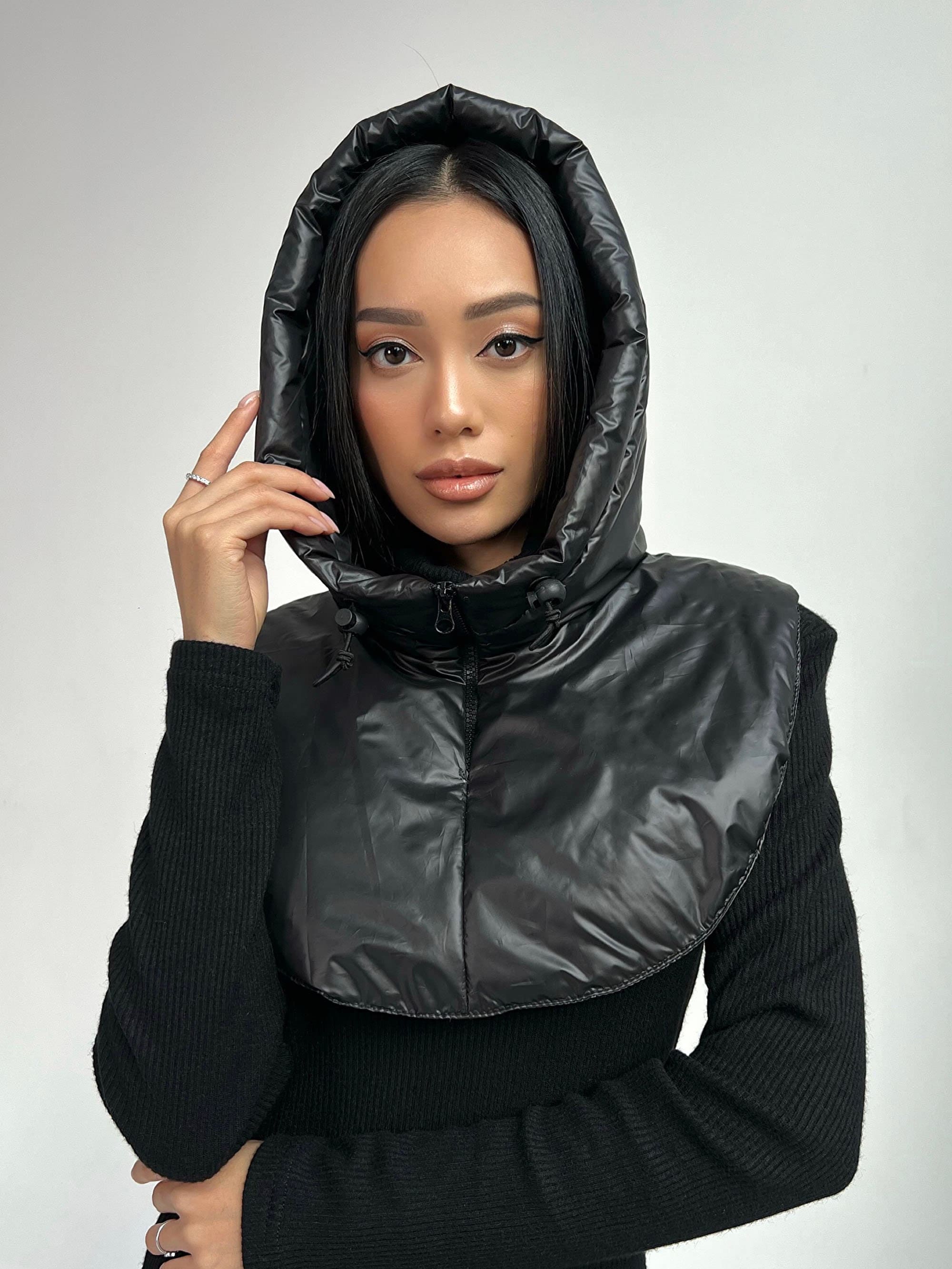 Margarines hooded scarf マフラー black Margarines hooded scarf マフラー black メンズ