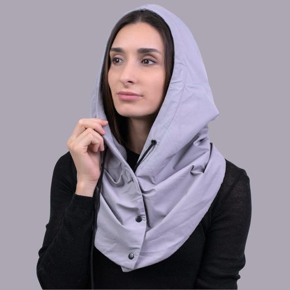 Hooded Scarf Womens Fleece Snood In Women Winter Hood Scarf Hat