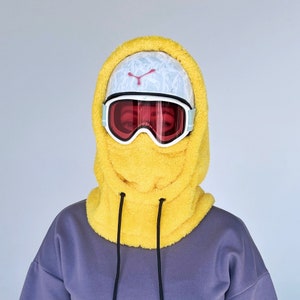 Ski Hood, Over Helmet Hood, Sherpa Hood, Balaclava, Fleece Hood, Snowboard Hood, Mountain Hood, Adventure Hood, Blue Hood, Outdoors Gift