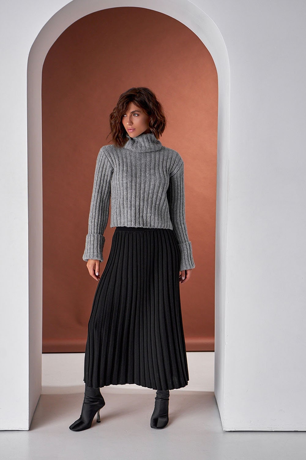 Japanese long pleated skirt sale