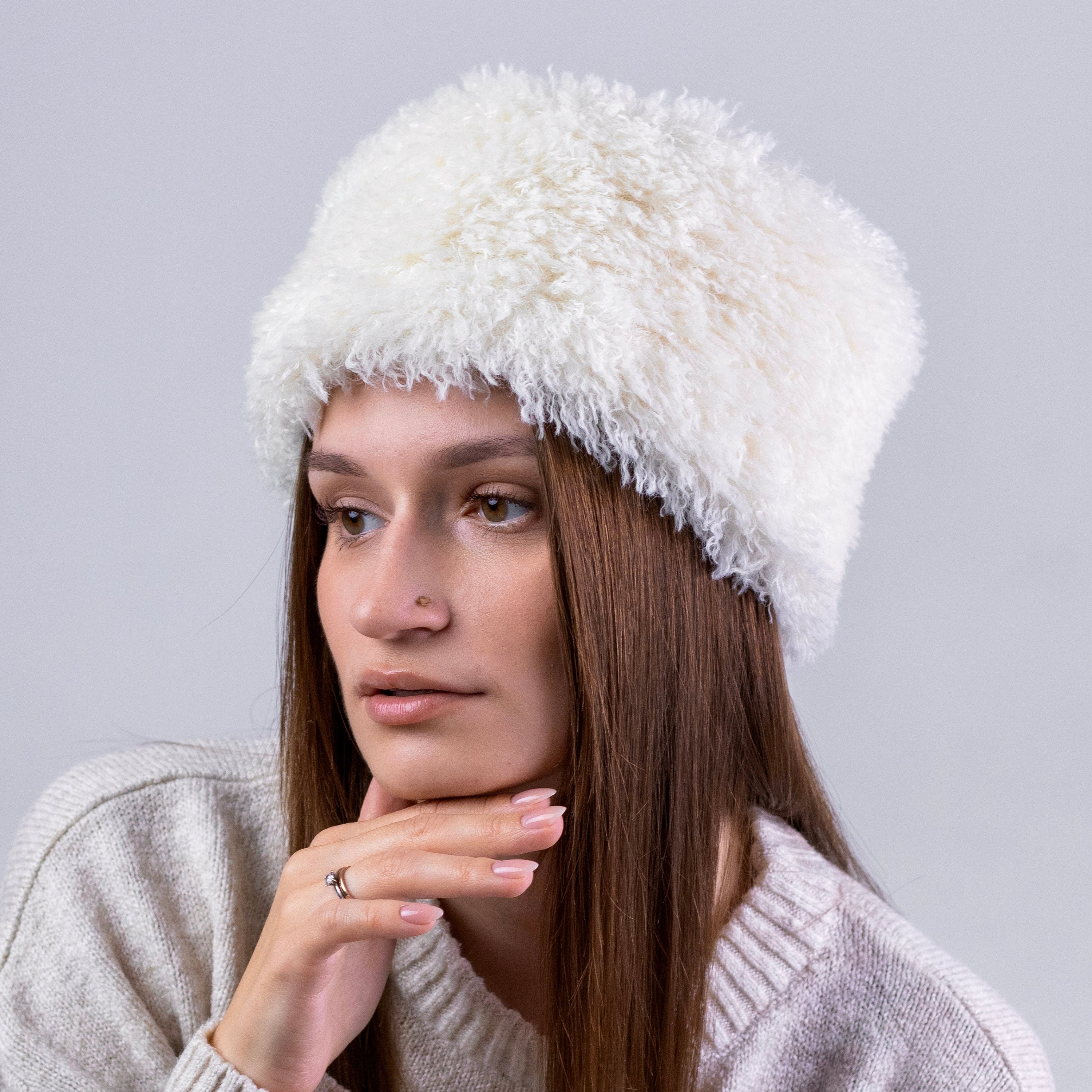 Sheepskin Papakha Women’s Hat Black Papakha Hat | Handmade Sheepskin Wool Caucasian  main image 4