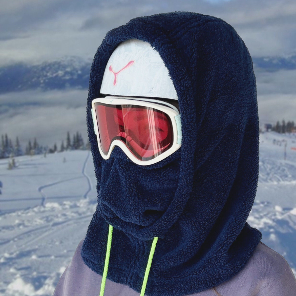 Masque De Ski Polaire Chaud D'hiver 1 Pièce Cagoule Épaisse - Temu