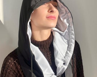 Silk Lined Rain Hood Scarf, Waterproof Balaclava for Women, Hair-Friendly Satin Lining, Lightweight Gift for Her