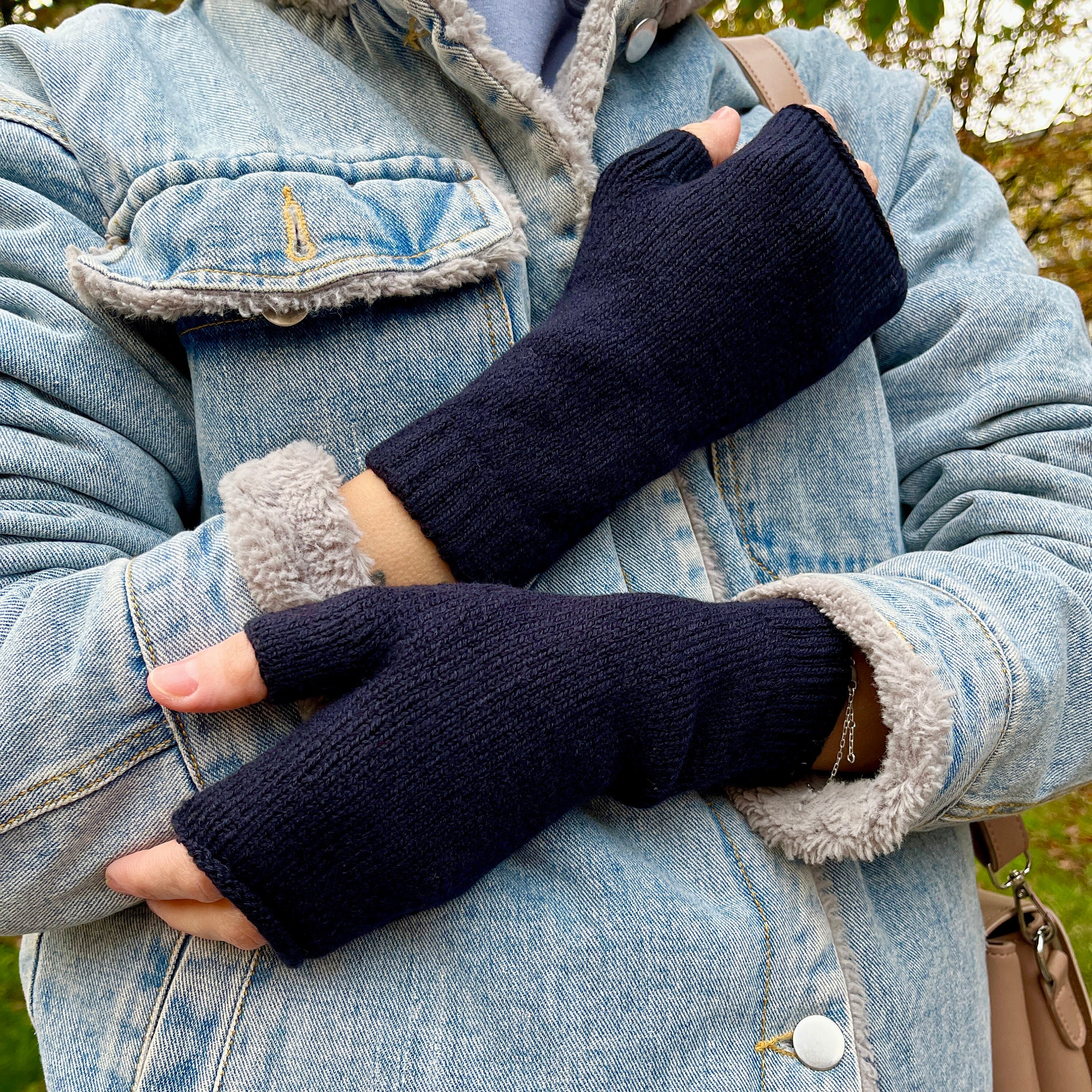 Cashmere Fingerless Gloves - Etsy Canada
