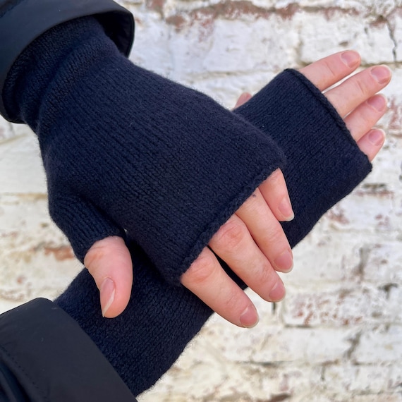 Cashmere Fingerless Gloves, Hand Knit Gloves, Arm Warmers, Hand