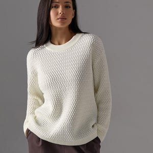 Classic Wool Crewneck Sweater, Soft Knit Women’s Pullover, Relaxed Fit Minimalist Capsule Wardrobe Essential