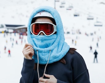 Sherpa Hood, Ski Hood, Balaclava, Helmet Cover, Hood Over Helmet, Fleece Hood, Snowboard Hood, Skiing, Winter Hood, Snowboarding Gifts