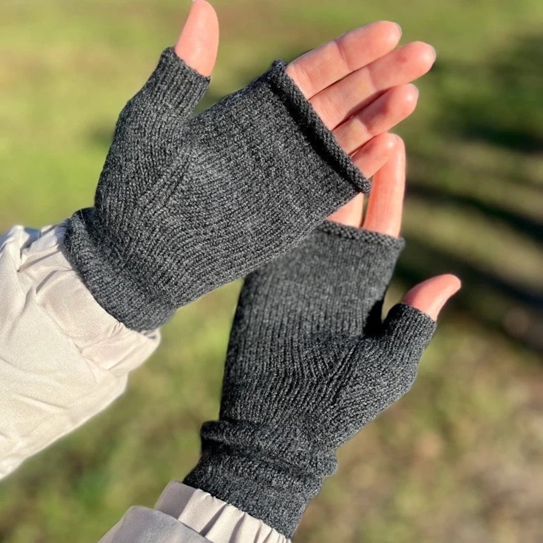 Cashmere Fingerless Gloves, Hand Knitted Arm Warmers, Gloves for
