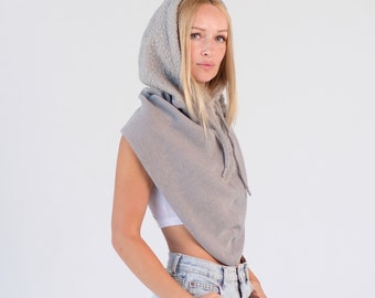 Hooded Cowl, Womens Hooded Scarf, Fleece Scarf Hoodie, Warm Scoodie, Cowl Hood for Women, Hoodie Scarf, Hooded Neck Warmer, Warm Winter Gift