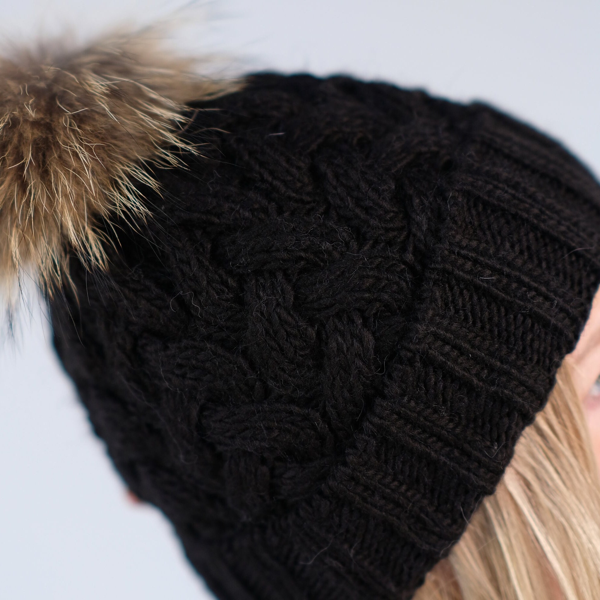 Women\'s French Style Double Layer Warm and Soft Knitted Beanie Hat Black French Wool Beret Hat for Women - Classic Slouchy Knit  main image 2