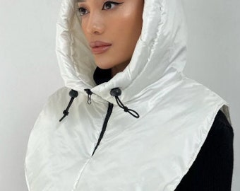 Waterproof Hooded Scarf, Rainproof Hooded Cowl, Hooded Snood
