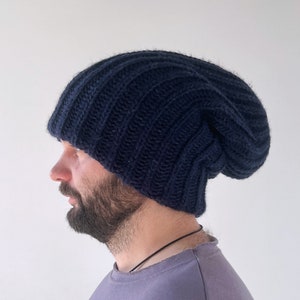 Dreadlock beanie, Chunky knitted hat, Oversized slouchy beanie, Extra large hat, Hats for big heads, Winter Thick Slouchy Knit Beanie Hat