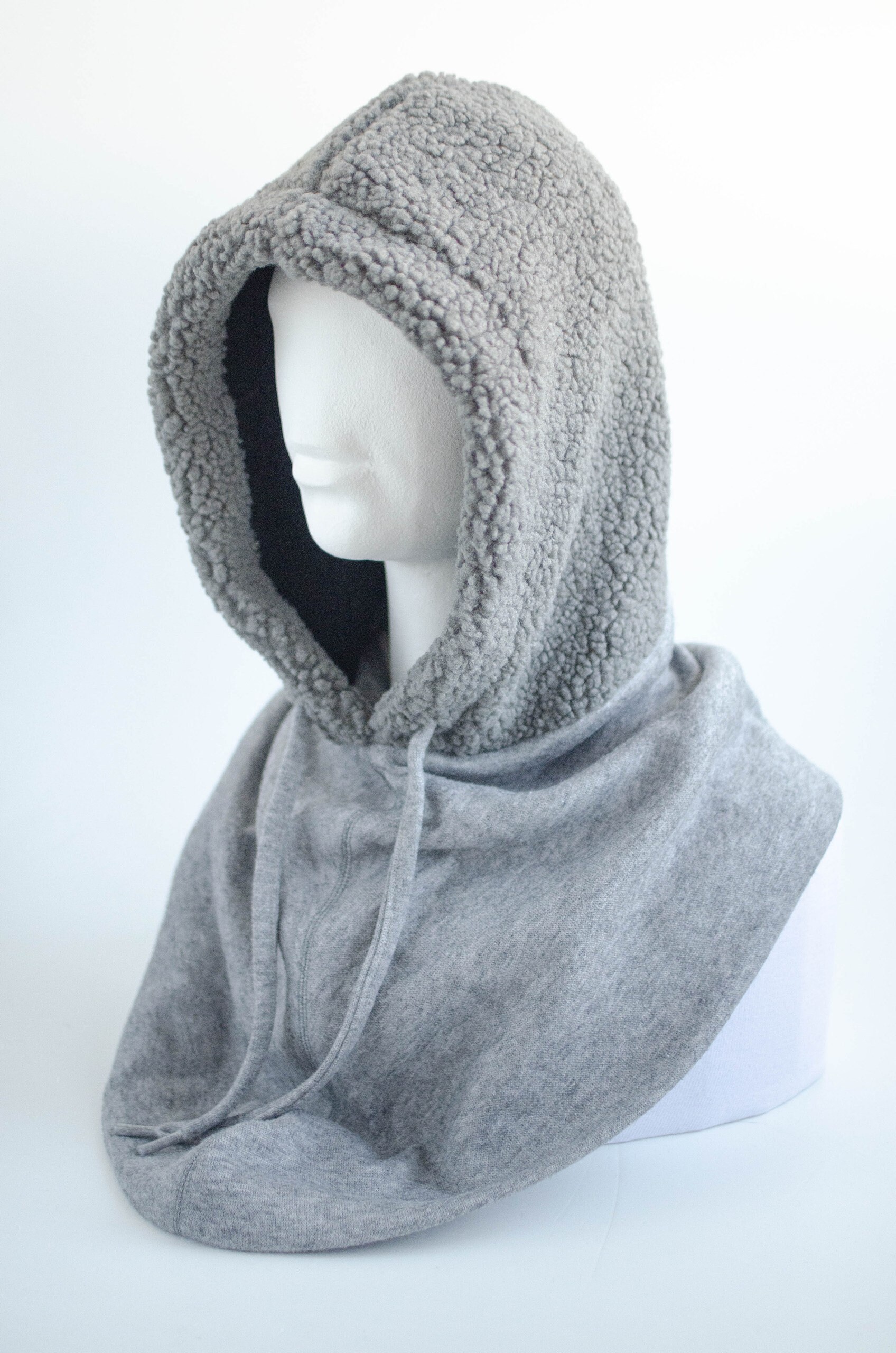 Écharpe à Capuche OKSakady – Douce Et Chaude, Pour Femme – Gris Taille Unique