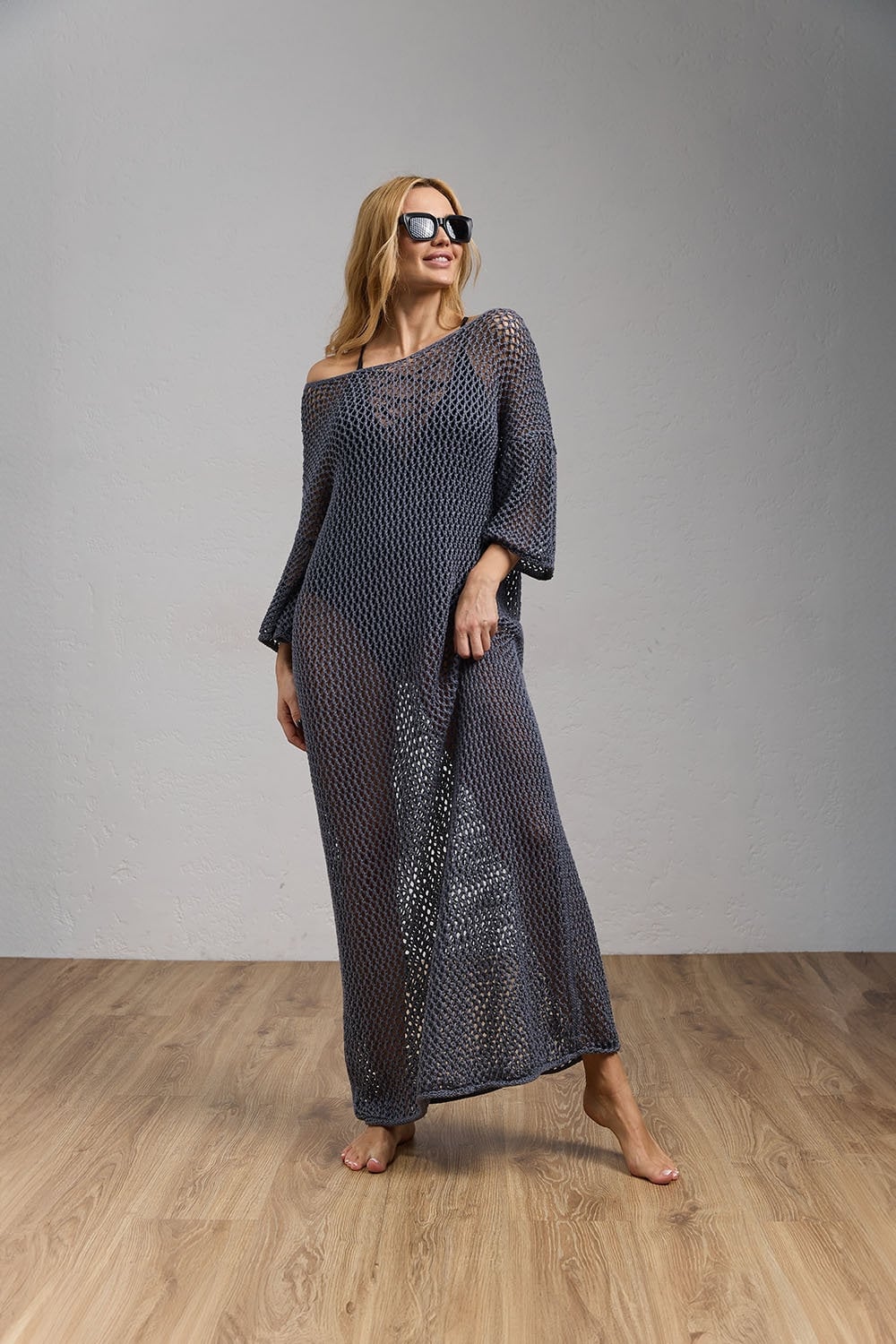 chinese dress ladies Lim's Vintage Crochet Babydoll Midi Dress in Black
