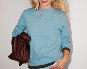 Knit Sweater Cotton Bamboo, Womens Pullover, Soft Structured Jumper, Casual Minimal Top