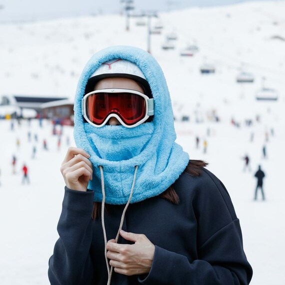 thumbnail image 2 of Winter Gear Beige Balaclava Hood Scarf - Knitted Winter Face Cover For Women Hood Scarf Combo 2 of 10