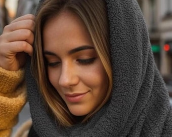Hooded Scarf, Hooded Cowl, Balaclava, Neck Cowl, Head Scarf Women, Hood Scarf, Winter Hat, Trending Now, Gifts for Her
