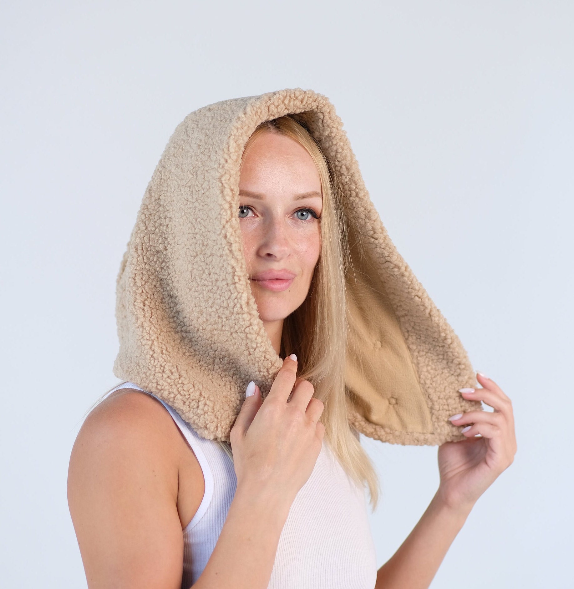 Hooded Scarf, Fleece Scarf Hoodie, Head Scarf, Hooded Neck Hooded Scarf, Fleece Scarf Hoodie, Head Scarf, Hooded Neck
