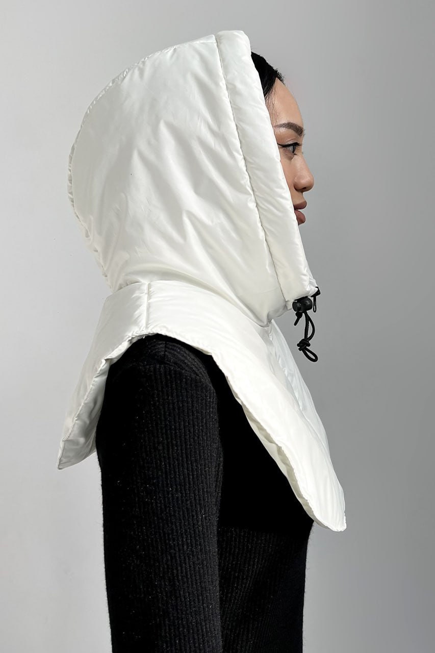Margarines hooded scarf マフラー black DAG Gear Hooded Scarf (Black Drawstrings) at Amazon Women's