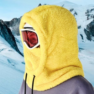 Sherpa Hood, Ski Hood, Fleece Hood, Snowboard Hood, Ski Hood Over Helmet, Balaclava, Mountain Hood, Adventure Hood, Outdoors Gift, Handmade