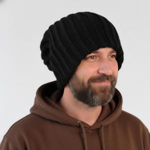 Dreadlock beanie, Chunky knitted hat, Oversized slouchy beanie, Extra large hat, Hats for big heads, Winter Thick Slouchy Knit Beanie Hat