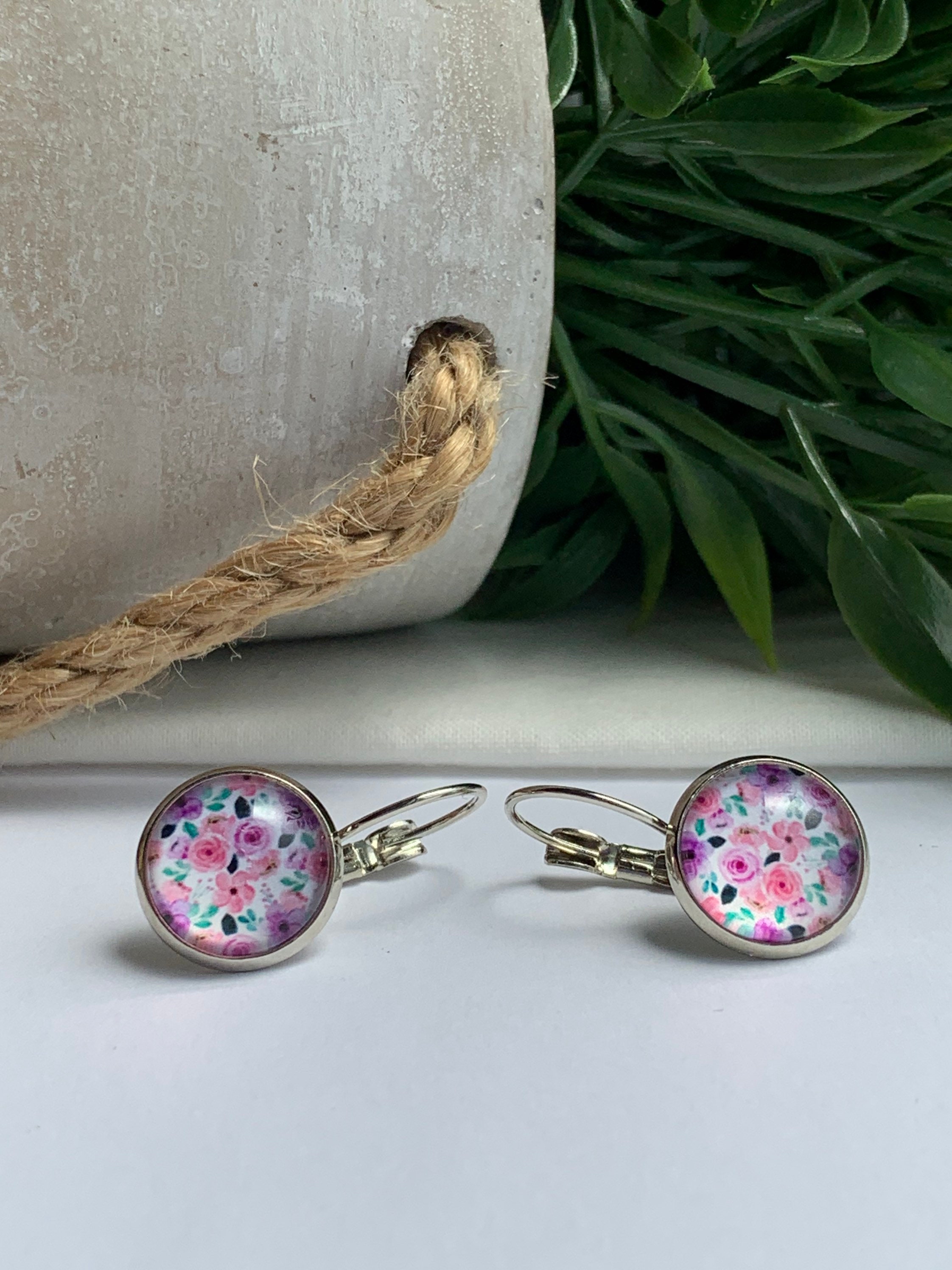 Earrings cabochons. | Etsy