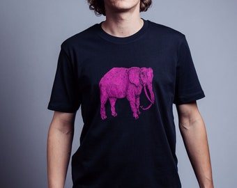 Organic shirt men's elephant by NanMa with screen print, short-sleeved, hand-printed, ecological, fair shirt, organic cotton, men's t-shirt