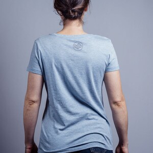 Frauen Bio T-Shirt mit Luchs und Echsen Siebdruck, ökologisch, handgedruckt, fair Shirt, bio Baumwolle, NanMa, Frauen T-Shirt, Damen Mode Bild 7