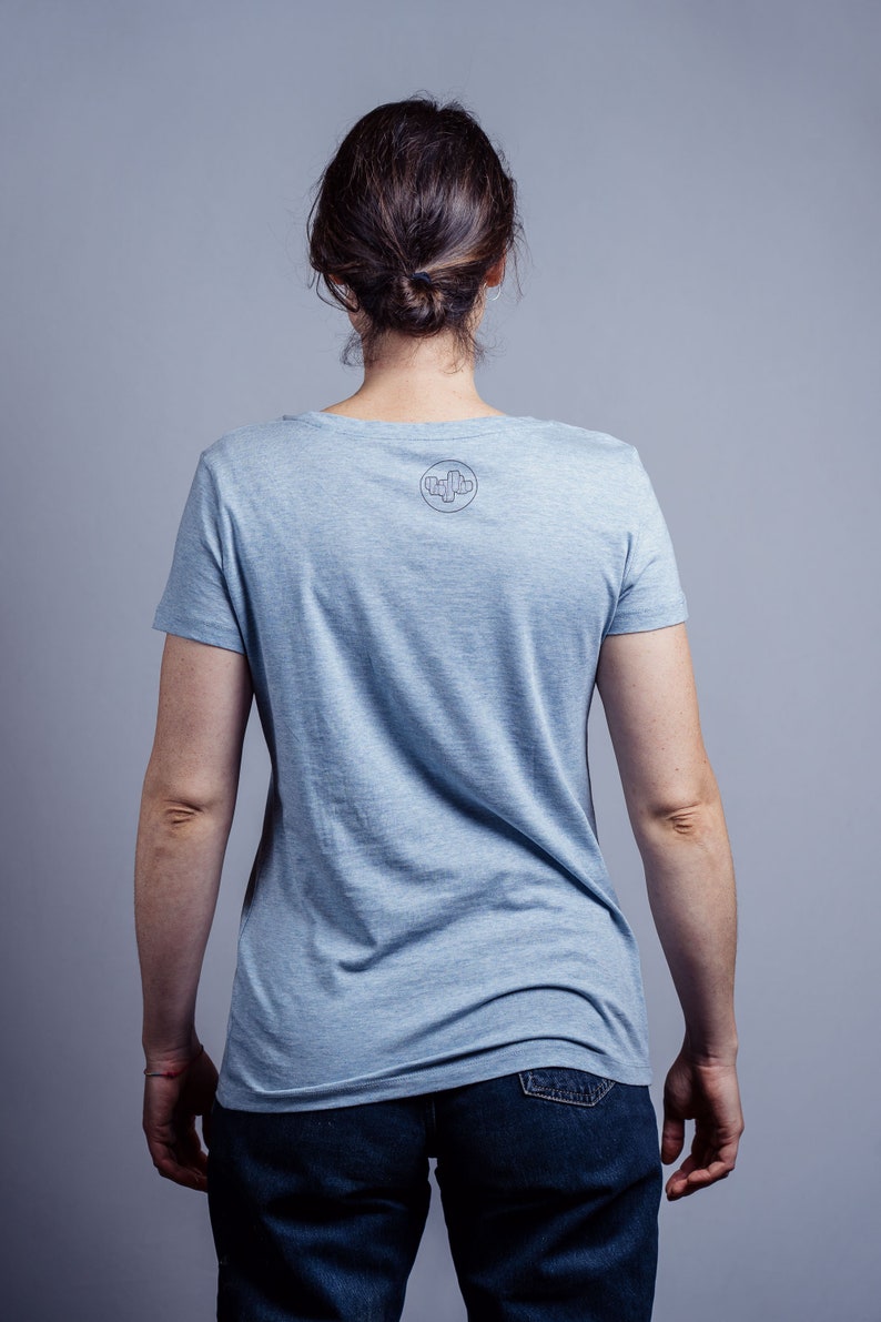 Frauen Bio T-Shirt mit Luchs und Echsen Siebdruck, ökologisch, handgedruckt, fair Shirt, bio Baumwolle, NanMa, Frauen T-Shirt, Damen Mode Bild 7