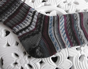 Socken gestrickt  Unisex Gr.38/39  Wollsocken Strickstrümpfe