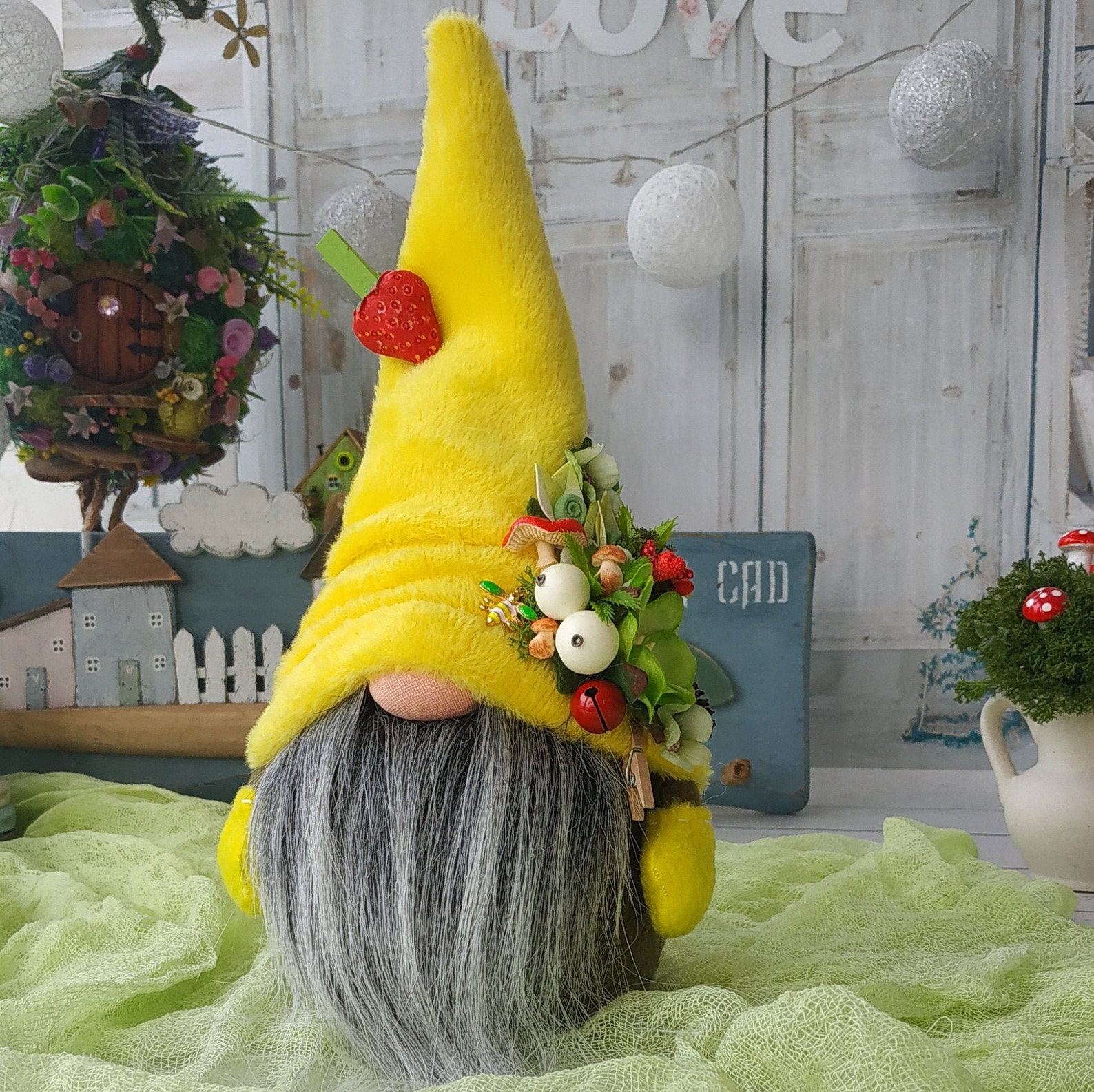 Summer berry gnome Collectible woodland gnome Handmade | Etsy