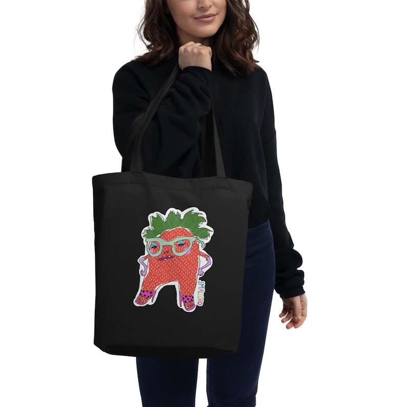 Super Sassy Strawberry Red and Wild Grandma Candy Eco Tote Bag