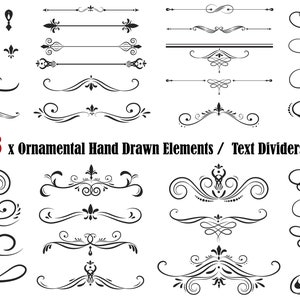 38x Oramental Text Dividers Bundle SVG / Line Dividers svg , eps , psd , dxf ,png , jpg vectorial clipart cricut file printable,elements svg