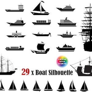29x Boat SVG,boat silhouette,sail svg,cruise ship,nautical,,sail boat ,cricut,clipart,cnc,cameo,eps,png,jpg,psd,dxf,boats,ship svg,print