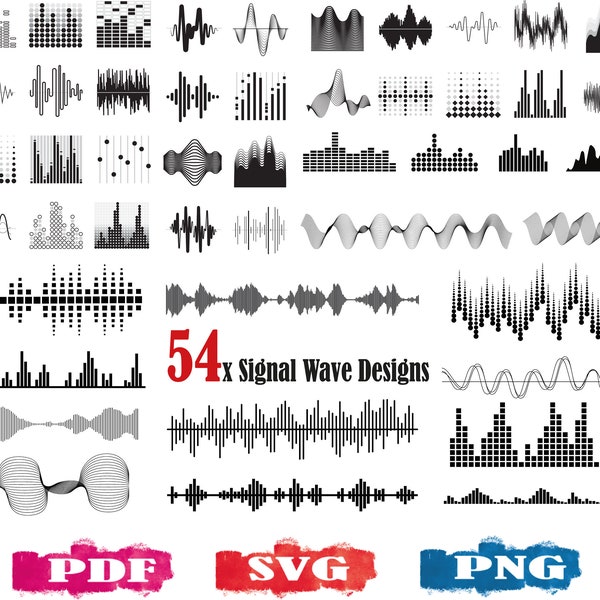 Sound Wave SVG, wave svg, sound svg, waveform, soundwave svg, music svg, frequency svg, oscilloscope signal svg, equalizer svg, graph, DJ