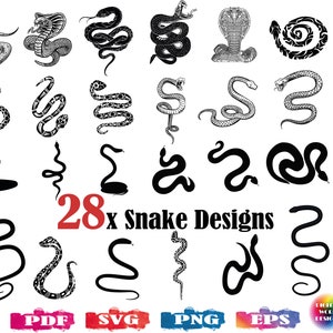 Slang SVG, reptielensvg, cobra svg, slangsilhouet, slangklemkunst, slanggesneden dossier, cobraslang, zwarte slang svg, slangensvg, slangvector