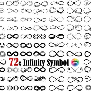 72x Infinity Symbol SVG, segno infinito, infinito svg, infinito png, simbolo infinito png, infinito simbolo tagliato file, infinity simbolo stampa