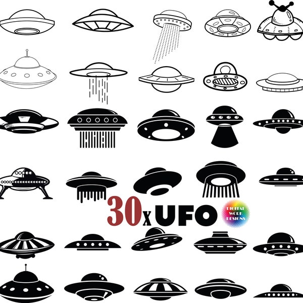 UFO SVG, ufo silhouette, ufo cut file, ufo clipart, alien ship svg, space ship svg, alien svg, space svg, ufo alien, ufo png, flying ship